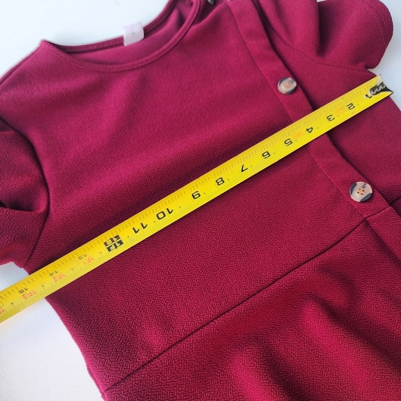 Shein Girls Short Sleeves Dress Textured Stretch Button Detail Midi Sz 11-12 Y - Picture 7 of 10